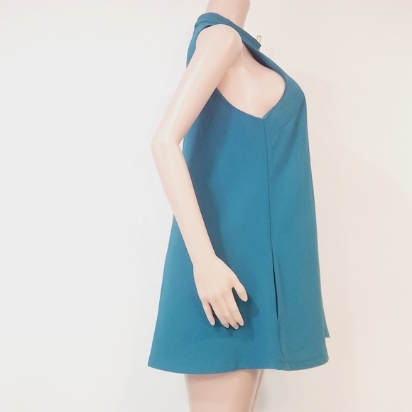 Lovers & Friends Teal Halter Swing Dress With Pockets Size M - Picture 10 of 14